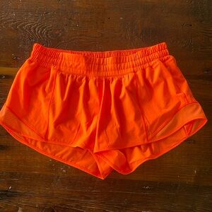 Lululemon hottie hot short size 10 neon orange like new condition